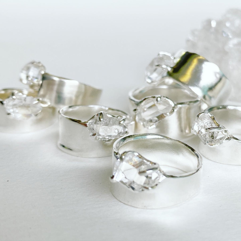 Herkimerdiamond Embed mid ring