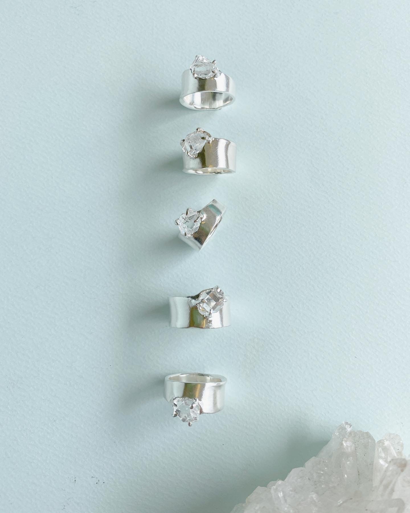 Herkimerdiamond Embed mid ring