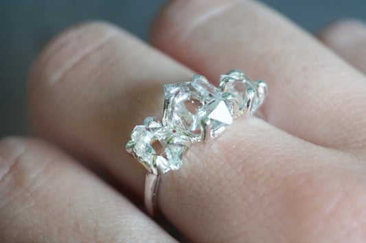 Trio Herkimer diamond Ring