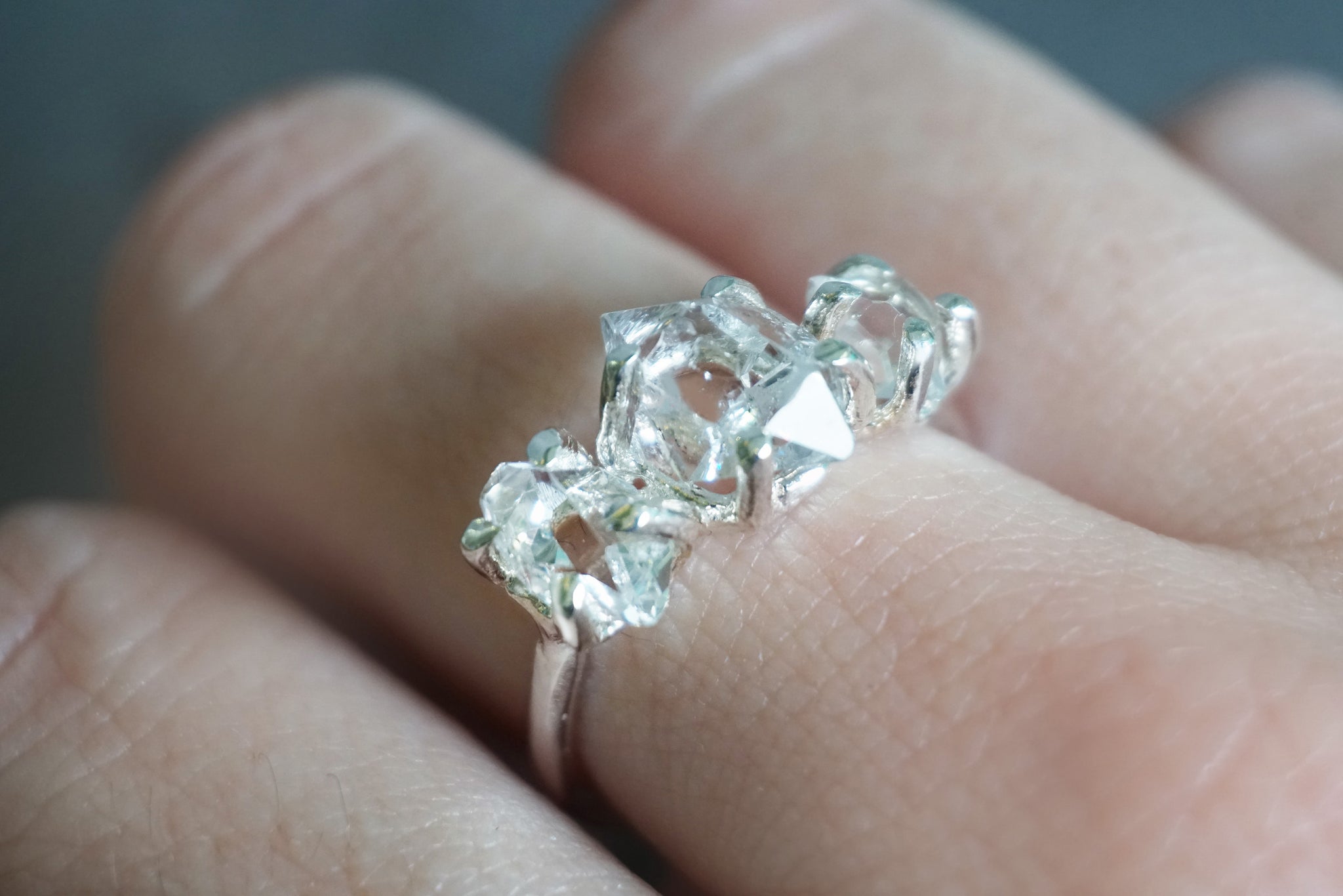 Trio Herkimerdiamond Ring